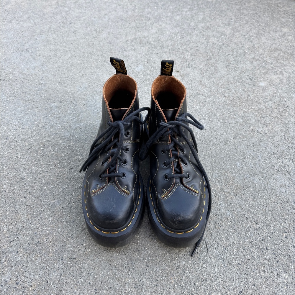 DR MARTENS BLACK CHURCH MONKEY PLATFORMS